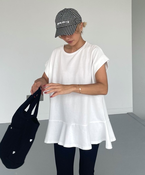 裾フリルフレンチスリーブT（Tシャツ/カットソー）｜CHERI