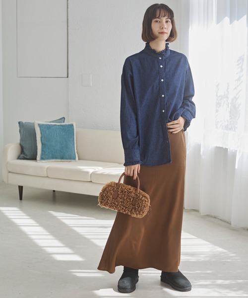 ANGIE(アンジー)の「【セットアップ対応】サテン マーメイド フレアスカート(スカート・レディース・ブラック/ブラウン/ベージュ・MEDIUM/LARGE)」の2枚目の写真