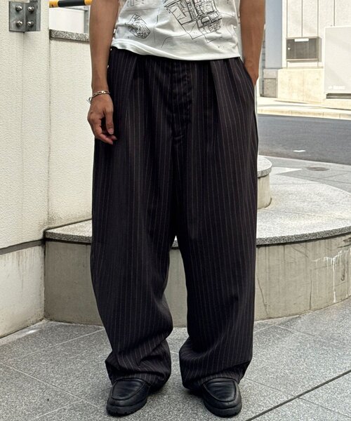 CIAOPANIC(チャオパニック)の「ワイドスラックスパンツ(その他パンツ・メンズ・チャコールグレー/ブラック/ベージュ・LARGE/MEDIUM)」の3枚目の写真