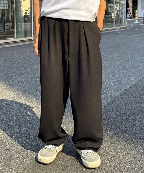 CIAOPANIC(チャオパニック)の「ワイドスラックスパンツ(その他パンツ・メンズ・チャコールグレー/ブラック/ベージュ・LARGE/MEDIUM)」の4枚目の写真