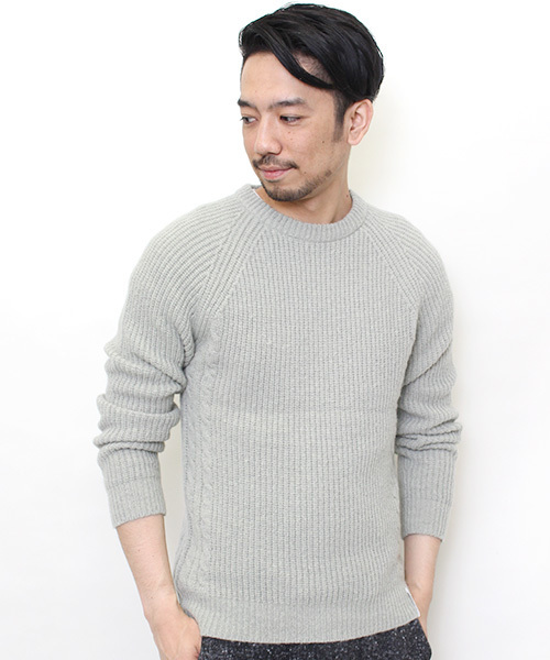 CIAOPANIC TYPY(チャオパニックティピー)の「ダイナホットアゼ編みクルーニット(ニット/セーター・メンズ・ネイビー/グレー/ホワイト・LARGE/MEDIUM/SMALL)」の1枚目の写真