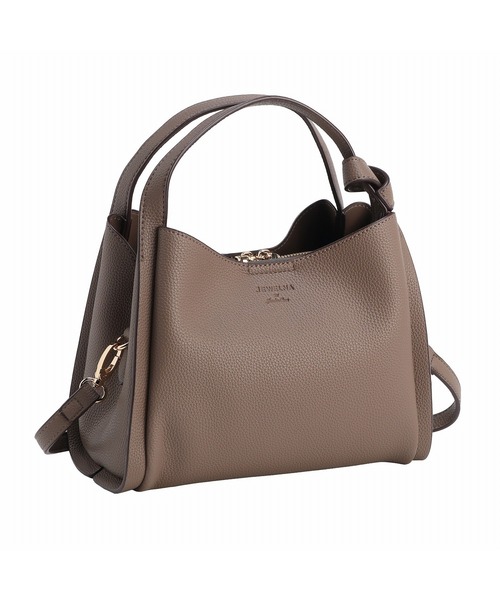 Jewelna Rose(ジュエルナローズ)の「JEWELNA by Jewelna Rose アオリハンドバッグ 16284(トートバッグ・レディース・ブラック/グレイッシュベージュ/ベージュ・FREE)」の1枚目の写真
