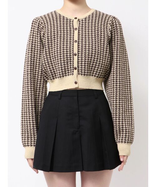 EMODA（エモダ）の「ハウンズトゥースツインニット（ニット/セーター・レディース・グレー/ブラック/ベージュ・FREE）」の3枚目の写真