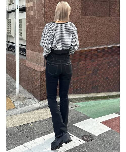 EMODA（エモダ）の「ハウンズトゥースツインニット（ニット/セーター・レディース・グレー/ブラック/ベージュ・FREE）」の10枚目の写真