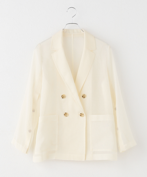 【NOBLE】ソフトオーガンジー シアージャケット NOBLE（ノーブル） ジャケット テーラードジャケット 「追加」ソフト