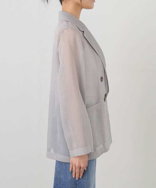 ♥hana&deli♥NOBLE ソフトオーガンジーシアージャケット 追加》ソフトオーガンジーシアージャケット 2（テーラード