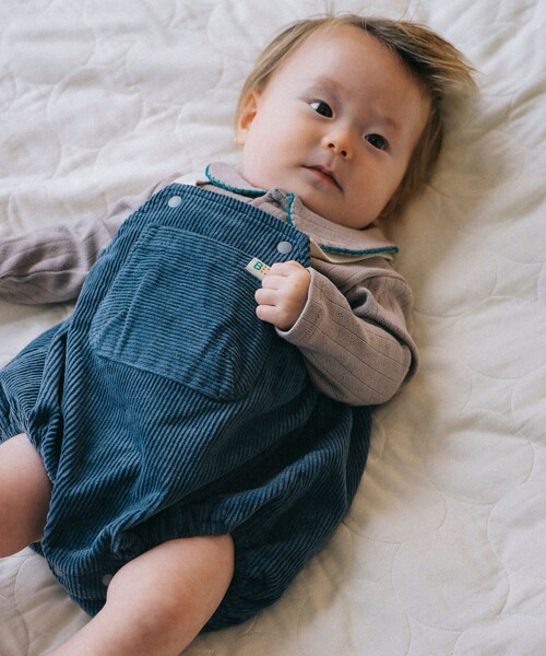 BEAMS mini（ビームスミニ）の「【WEB限定】ベビー コーデュロイ サロペット 2025FW（70～80cm）（ロンパース・キッズ・ホワイト系その他7/ブルー系その他・80/70）」の20枚目の写真