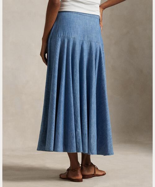 ラルフローレン スカート コットン シャンブレー Aライン スカート（スカート）｜POLO RALPH
