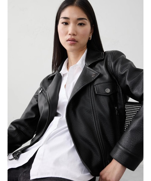 banana republic 新品未使用タグ付きレザージャケット BANANA REPUBLIC公式オンラインストア | オーバーサイズ レザー