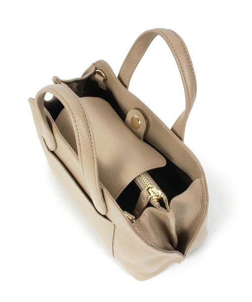 Beau're(ヴュレ)の「【BEAURE】カウレザー ショルダー付 2way ミニボストンバッグ B-25421(ボストンバッグ・レディース・シルバー/ブラック/ベージュ/ブラウン・FREE)」の12枚目の写真