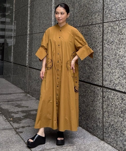 セール】◇シェルカットワークワンピース（ワンピース）｜ADORE