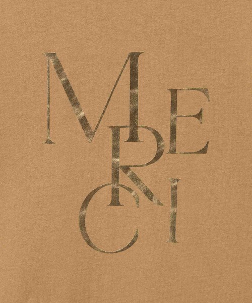 Mac-House(マックハウス)の「Idnes MERCI箔プリントTシャツ(Tシャツ/カットソー・レディース・キャメル/ベージュ/オフホワイト・M)」の10枚目の写真