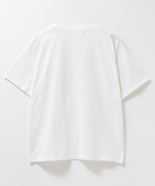 Mac-House(マックハウス)の「Idnes MERCI箔プリントTシャツ(Tシャツ/カットソー・レディース・キャメル/ベージュ/オフホワイト・M)」の4枚目の写真