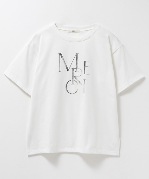 Mac-House(マックハウス)の「Idnes MERCI箔プリントTシャツ(Tシャツ/カットソー・レディース・キャメル/ベージュ/オフホワイト・M)」の20枚目の写真