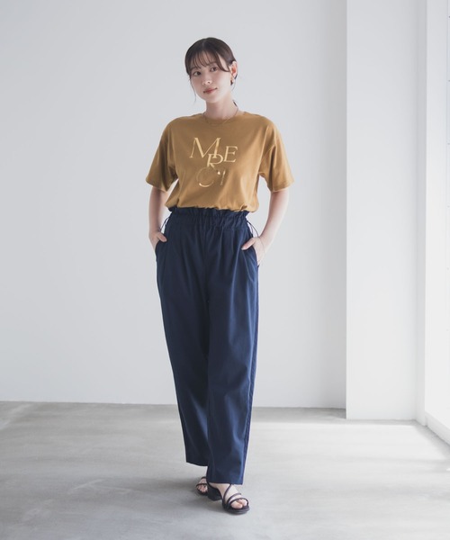 Mac-House(マックハウス)の「Idnes MERCI箔プリントTシャツ(Tシャツ/カットソー・レディース・キャメル/ベージュ/オフホワイト・M)」の19枚目の写真