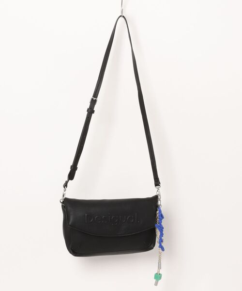 セール】3Dロゴ レザー風 拡張フラップショルダーハンドバッグ