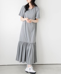 ギャザーTシャツワンピース