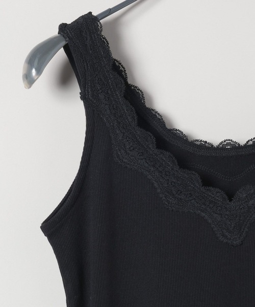 JEANASIS（ジーナシス）の「レーストリムテレコタンク/586048（タンクトップ・レディース・ホワイト/グレー系その他/ブラック・FREE）」の6枚目の写真