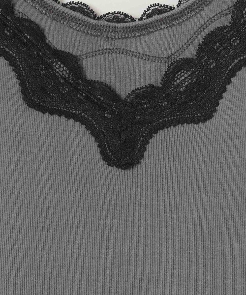 JEANASIS（ジーナシス）の「レーストリムテレコタンク/586048（タンクトップ・レディース・ホワイト/グレー系その他/ブラック・FREE）」の11枚目の写真