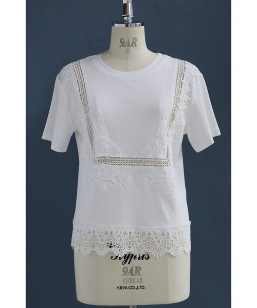 cawaii(カワイイ)の「日常にひと匙のエレガント レースTシャツ(Tシャツ/カットソー・レディース・ブラック/ホワイト・FREE)」の13枚目の写真