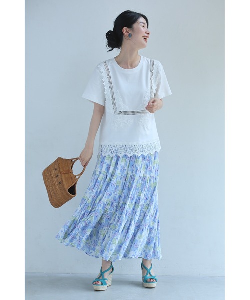 cawaii(カワイイ)の「日常にひと匙のエレガント レースTシャツ(Tシャツ/カットソー・レディース・ブラック/ホワイト・FREE)」の4枚目の写真