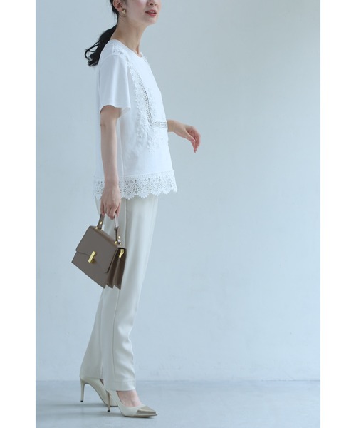 cawaii(カワイイ)の「日常にひと匙のエレガント レースTシャツ(Tシャツ/カットソー・レディース・ブラック/ホワイト・FREE)」の6枚目の写真