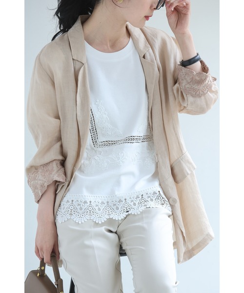 cawaii(カワイイ)の「日常にひと匙のエレガント レースTシャツ(Tシャツ/カットソー・レディース・ブラック/ホワイト・FREE)」の14枚目の写真