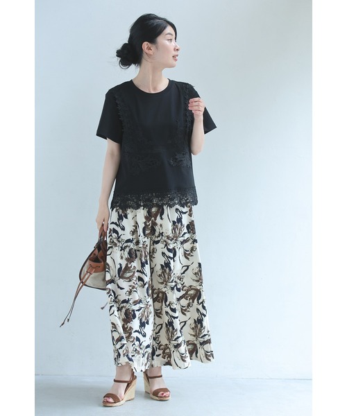 cawaii(カワイイ)の「日常にひと匙のエレガント レースTシャツ(Tシャツ/カットソー・レディース・ブラック/ホワイト・FREE)」の9枚目の写真