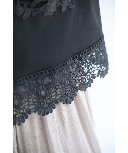 cawaii(カワイイ)の「日常にひと匙のエレガント レースTシャツ(Tシャツ/カットソー・レディース・ブラック/ホワイト・FREE)」の10枚目の写真