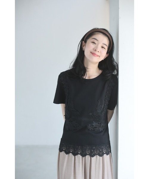 cawaii(カワイイ)の「日常にひと匙のエレガント レースTシャツ(Tシャツ/カットソー・レディース・ブラック/ホワイト・FREE)」の11枚目の写真