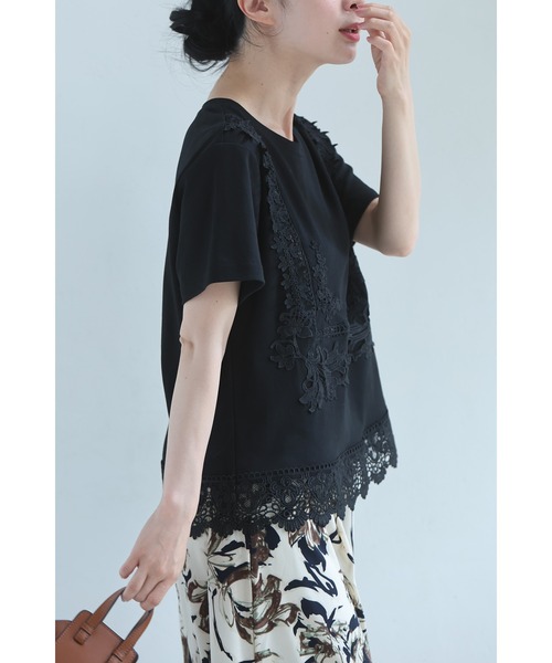 cawaii(カワイイ)の「日常にひと匙のエレガント レースTシャツ(Tシャツ/カットソー・レディース・ブラック/ホワイト・FREE)」の20枚目の写真