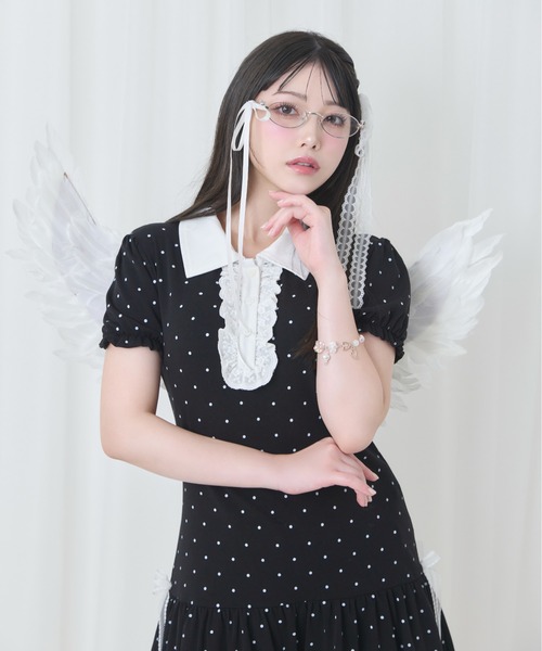 Honey Cinnamon（ハニーシナモン）の「バルーンポロワンピース（ワンピース・レディース・ブラック/ホワイト・FREE）」の5枚目の写真