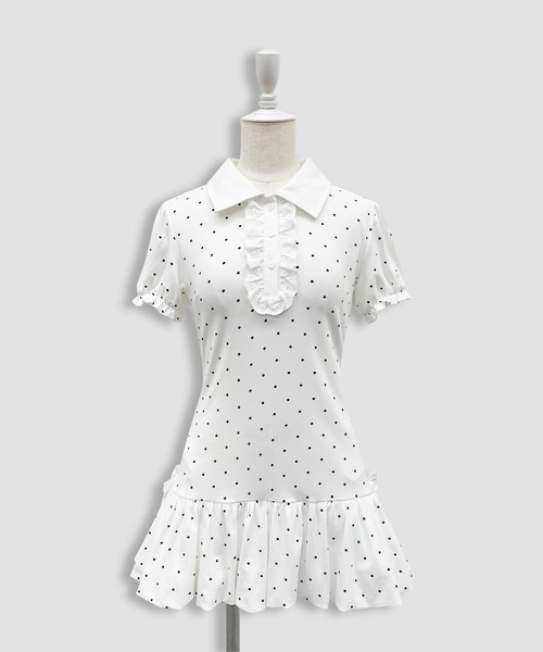 Honey Cinnamon（ハニーシナモン）の「バルーンポロワンピース（ワンピース・レディース・ブラック/ホワイト・FREE）」の21枚目の写真