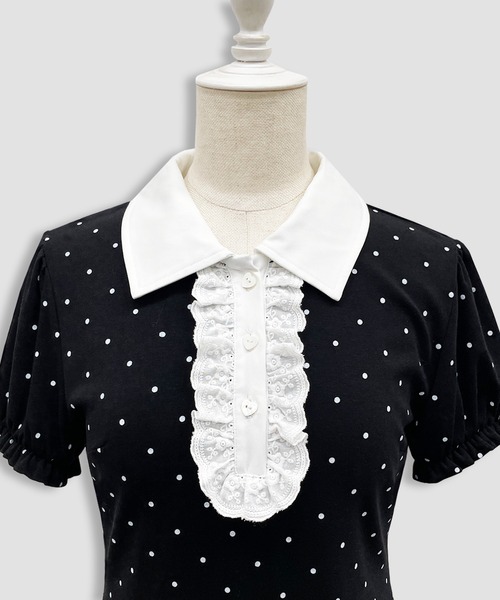 Honey Cinnamon（ハニーシナモン）の「バルーンポロワンピース（ワンピース・レディース・ブラック/ホワイト・FREE）」の19枚目の写真