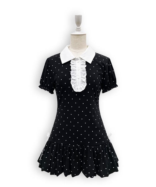 Honey Cinnamon（ハニーシナモン）の「バルーンポロワンピース（ワンピース・レディース・ブラック/ホワイト・FREE）」の14枚目の写真