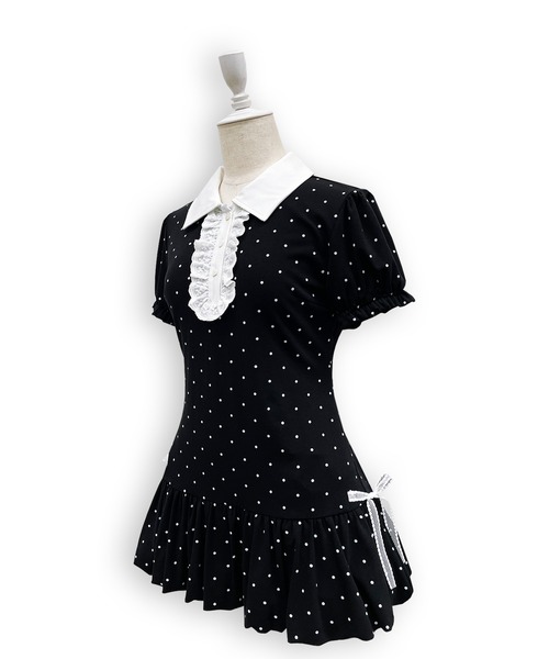 Honey Cinnamon（ハニーシナモン）の「バルーンポロワンピース（ワンピース・レディース・ブラック/ホワイト・FREE）」の15枚目の写真