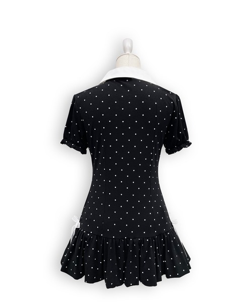 Honey Cinnamon（ハニーシナモン）の「バルーンポロワンピース（ワンピース・レディース・ブラック/ホワイト・FREE）」の16枚目の写真