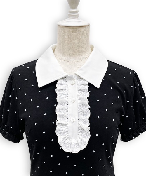 Honey Cinnamon（ハニーシナモン）の「バルーンポロワンピース（ワンピース・レディース・ブラック/ホワイト・FREE）」の17枚目の写真