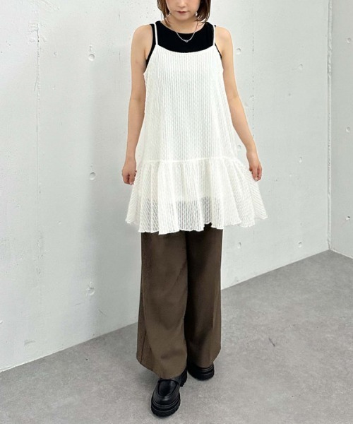 archives（アルシーヴ）の「カットＪＱミニキャミワンピース（ワンピース・レディース・アイボリー/ブラウン/ブラック・MEDIUM）」の2枚目の写真