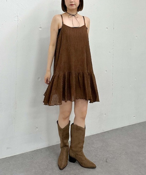 archives（アルシーヴ）の「カットＪＱミニキャミワンピース（ワンピース・レディース・アイボリー/ブラウン/ブラック・MEDIUM）」の4枚目の写真