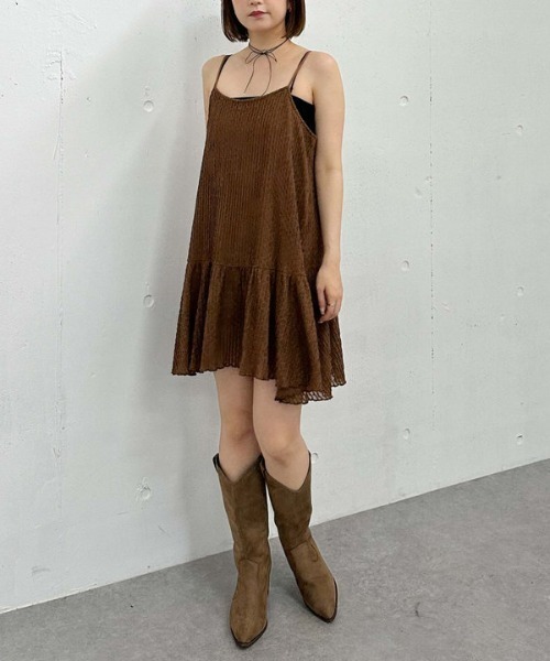 archives（アルシーヴ）の「カットＪＱミニキャミワンピース（ワンピース・レディース・アイボリー/ブラウン/ブラック・MEDIUM）」の5枚目の写真