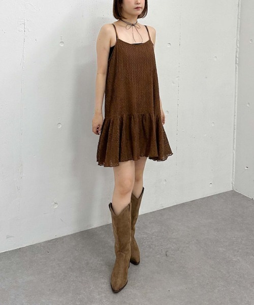 archives（アルシーヴ）の「カットＪＱミニキャミワンピース（ワンピース・レディース・アイボリー/ブラウン/ブラック・MEDIUM）」の6枚目の写真