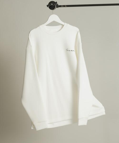 SENSE OF PLACE by URBAN RESEARCH（センスオブプレイスバイアーバンリサーチ）の「『一部WEB限定カラー』シシュウダンボールポンチロングTシャツ（Tシャツ/カットソー・メンズ・ブラック/ライトベージュ/ブラック系その他/ブルー系その他/ホワイト/ホワイト系その他/ダークブラウン・MEDIUM/LARGE）」の2枚目の写真