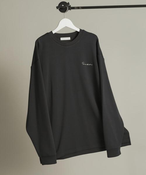 SENSE OF PLACE by URBAN RESEARCH（センスオブプレイスバイアーバンリサーチ）の「『一部WEB限定カラー』シシュウダンボールポンチロングTシャツ（Tシャツ/カットソー・メンズ・ブラック/ライトベージュ/ブラック系その他/ブルー系その他/ホワイト/ホワイト系その他/ダークブラウン・MEDIUM/LARGE）」の3枚目の写真