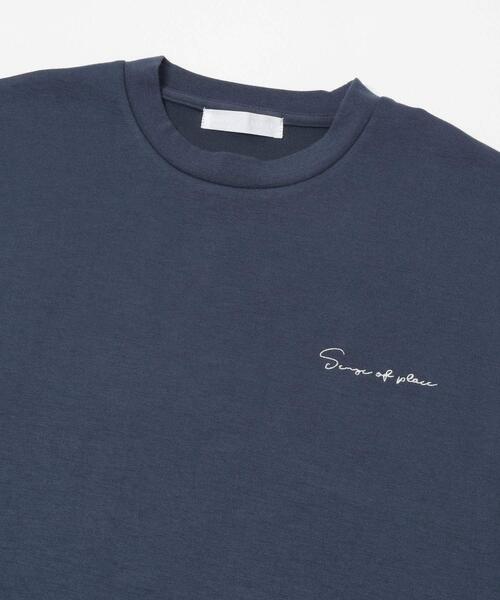 SENSE OF PLACE by URBAN RESEARCH（センスオブプレイスバイアーバンリサーチ）の「『一部WEB限定カラー』シシュウダンボールポンチロングTシャツ（Tシャツ/カットソー・メンズ・ブラック/ライトベージュ/ブラック系その他/ブルー系その他/ホワイト/ホワイト系その他/ダークブラウン・MEDIUM/LARGE）」の9枚目の写真