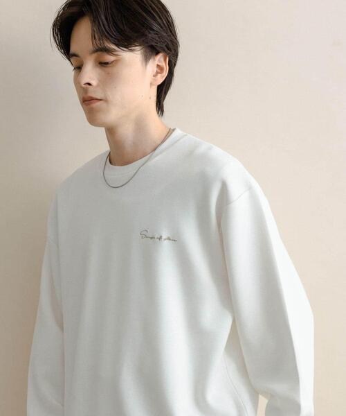 SENSE OF PLACE by URBAN RESEARCH（センスオブプレイスバイアーバンリサーチ）の「『一部WEB限定カラー』シシュウダンボールポンチロングTシャツ（Tシャツ/カットソー・メンズ・ブラック/ライトベージュ/ブラック系その他/ブルー系その他/ホワイト/ホワイト系その他/ダークブラウン・MEDIUM/LARGE）」の15枚目の写真