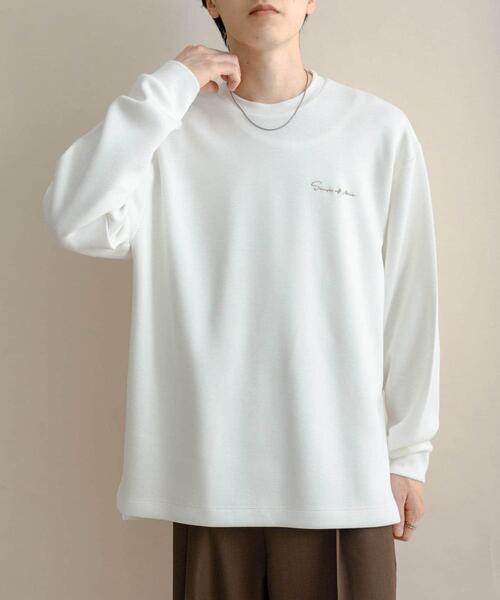 SENSE OF PLACE by URBAN RESEARCH（センスオブプレイスバイアーバンリサーチ）の「『一部WEB限定カラー』シシュウダンボールポンチロングTシャツ（Tシャツ/カットソー・メンズ・ブラック/ライトベージュ/ブラック系その他/ブルー系その他/ホワイト/ホワイト系その他/ダークブラウン・MEDIUM/LARGE）」の16枚目の写真