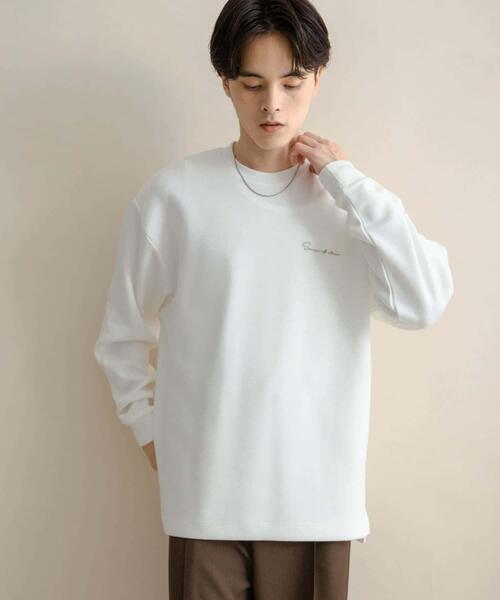 SENSE OF PLACE by URBAN RESEARCH（センスオブプレイスバイアーバンリサーチ）の「『一部WEB限定カラー』シシュウダンボールポンチロングTシャツ（Tシャツ/カットソー・メンズ・ブラック/ライトベージュ/ブラック系その他/ブルー系その他/ホワイト/ホワイト系その他/ダークブラウン・MEDIUM/LARGE）」の17枚目の写真