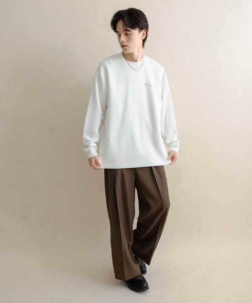 SENSE OF PLACE by URBAN RESEARCH（センスオブプレイスバイアーバンリサーチ）の「『一部WEB限定カラー』シシュウダンボールポンチロングTシャツ（Tシャツ/カットソー・メンズ・ブラック/ライトベージュ/ブラック系その他/ブルー系その他/ホワイト/ホワイト系その他/ダークブラウン・MEDIUM/LARGE）」の21枚目の写真