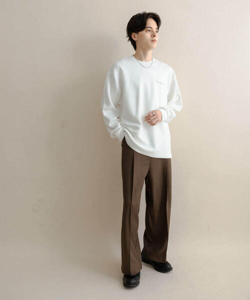 SENSE OF PLACE by URBAN RESEARCH（センスオブプレイスバイアーバンリサーチ）の「『一部WEB限定カラー』シシュウダンボールポンチロングTシャツ（Tシャツ/カットソー・メンズ・ブラック/ライトベージュ/ブラック系その他/ブルー系その他/ホワイト/ホワイト系その他/ダークブラウン・MEDIUM/LARGE）」の22枚目の写真